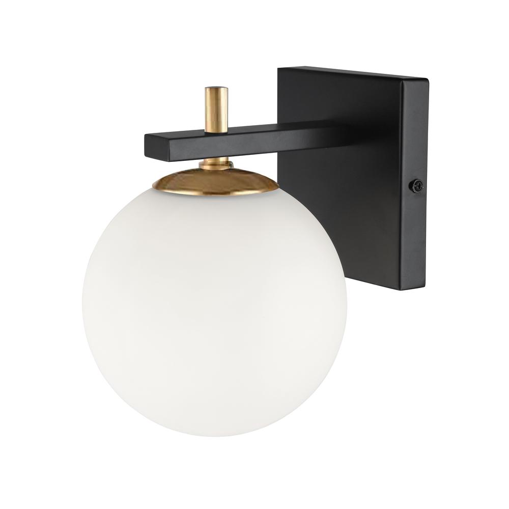 1 Light Halogen Wall Sconce, Matte Black and Aged Brass     (VAD-51W-MB-AGB)