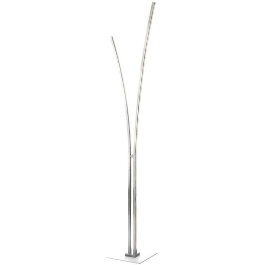 34W Floor Lamp, Silver with White Acrylic Diffuser    (VIN-6536LEDF-SV)