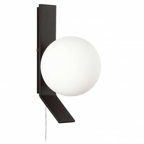 1 Light Halogen Wall Sconce, MB w/ White Glass