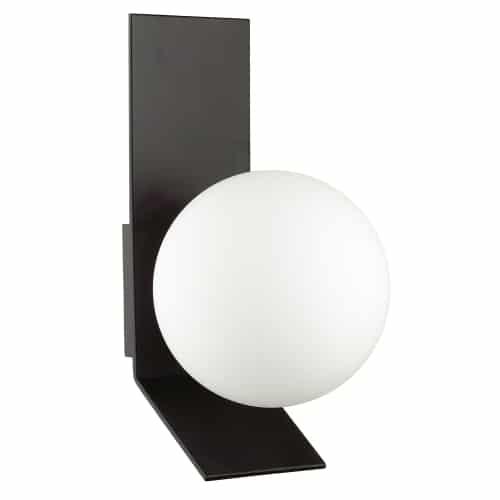 1LT Halogen Wall Sconce, MB w/ White Glass