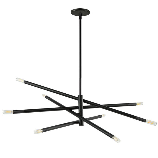 8 Light Incandescent Matte Black, Pendant        (WAN-548P-MB)