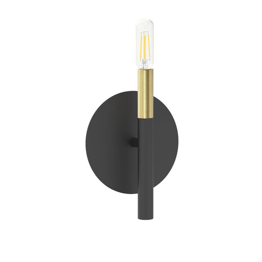 1 Light Incandescent Wall, Sconce Matte Black and Aged Brass     (WAN-91W-MB-AGB)