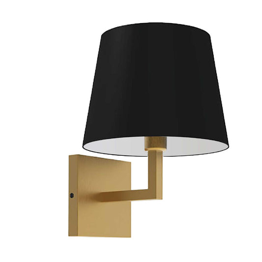 1 Light Incandescent Wall, Sconce Aged Brass with Black Shade    (WHN-91W-AGB-BK)