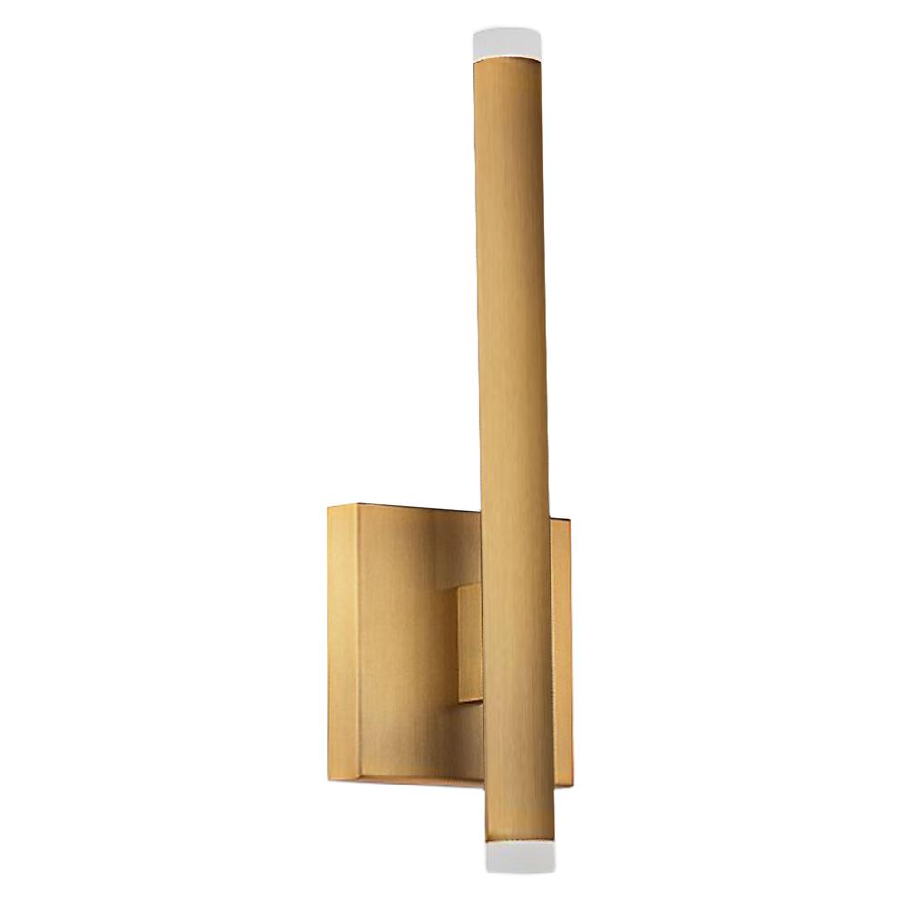 10W Wall Sconce, Aged Brass with White Acrylic Diffuser    (WLS-1410LEDW-AGB)