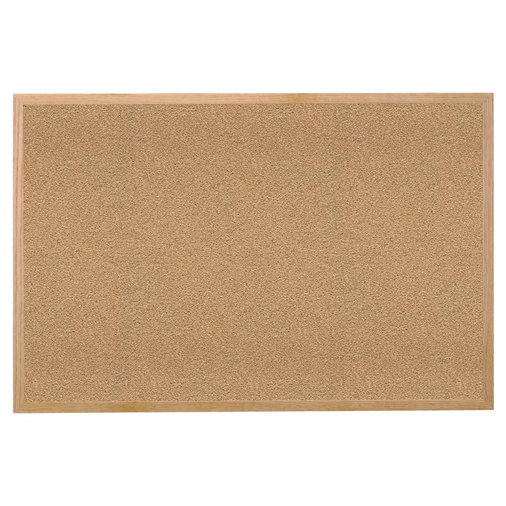 Ghent Natural Cork Bulletin Board with Wood Frame, 18"H x 24"W