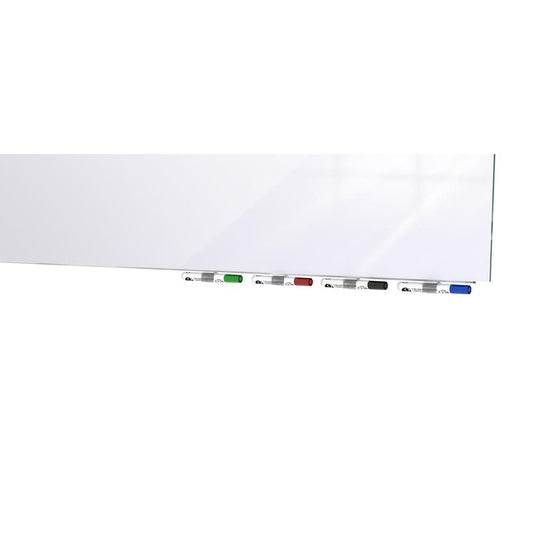 Ghent Aria Low Profile Magnetic Glass Whiteboard, 5'H x 3'W, White