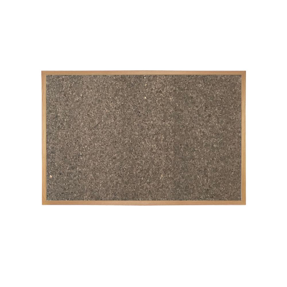 Ghent Premium Chocolate Cork Bulletin Board with Wood Frame, 4' x 4'