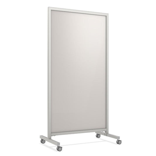 Ghent EZ Mobile Glassboard, Non-magnetic, 75"H x 38"W, Beige