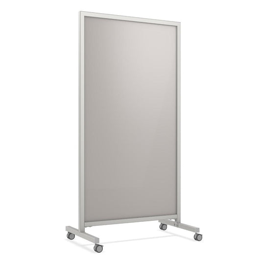 Ghent EZ Mobile Glassboard, Non-magnetic, 75"H x 38"W, Gray