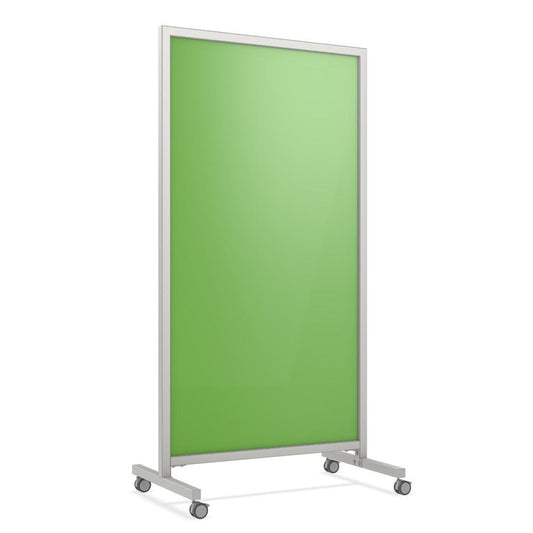 Ghent EZ Mobile Glassboard, Non-magnetic, 75"H x 38"W, Green