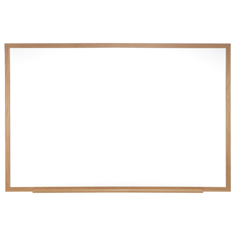 Ghent Magnetic Porcelain Whiteboard with Wood Frame, 3'H x 4'W