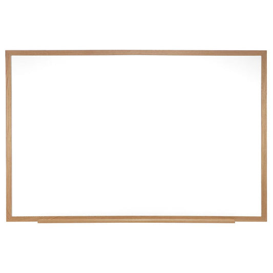 Ghent Magnetic Porcelain Whiteboard with Wood Frame, 3'H x 4'W