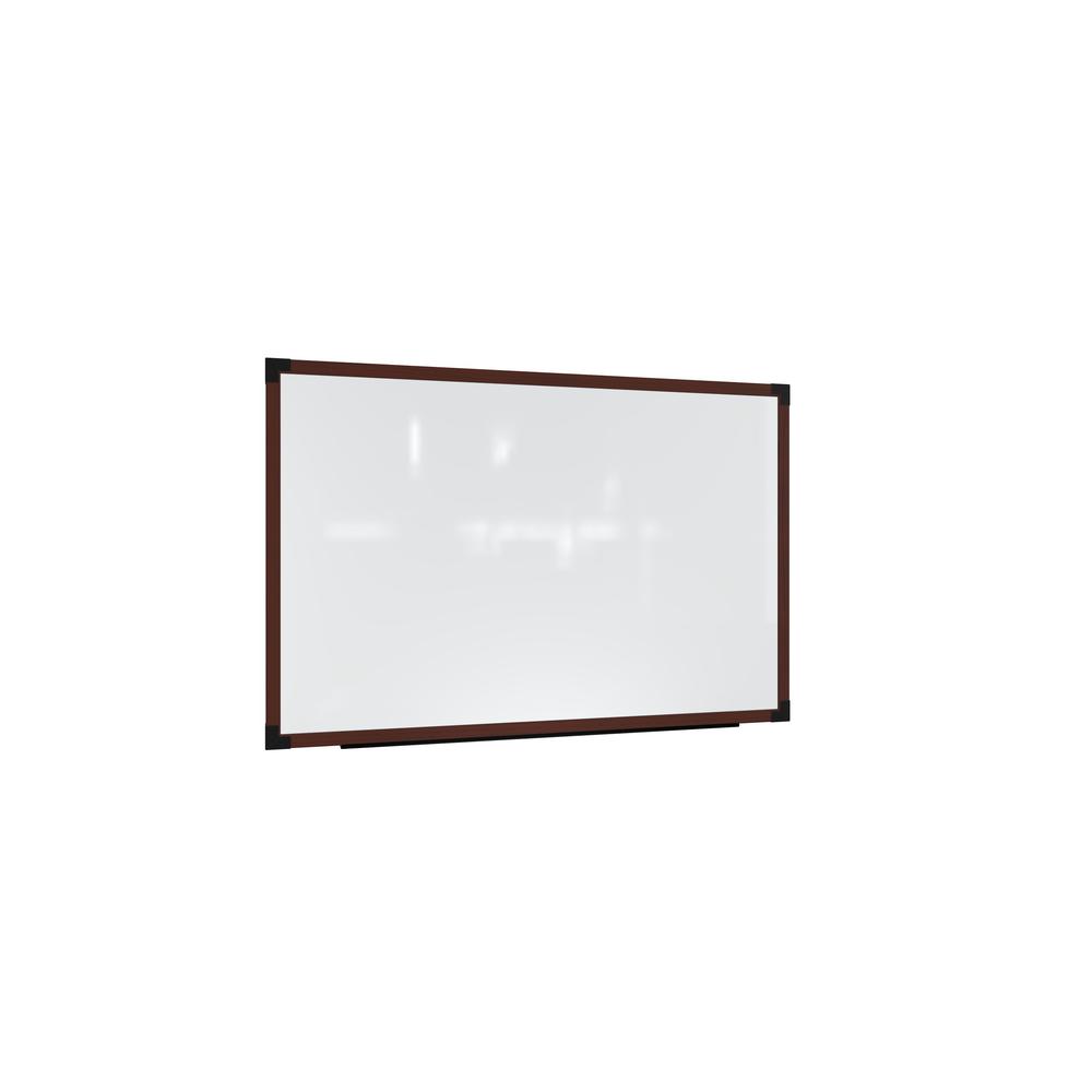 Ghent Prest Wall Whiteboard, Magnetic, Carmel Oak Frame, 4'H x 6'W