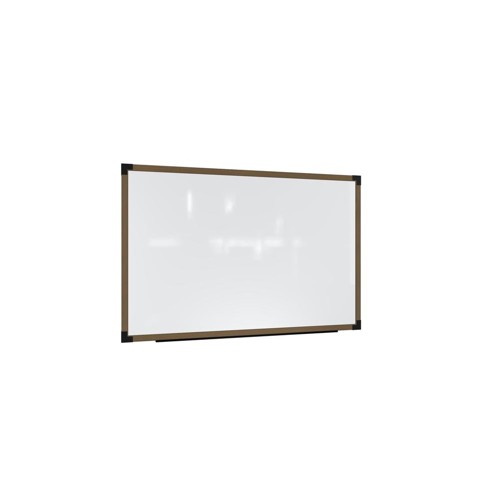 Ghent Prest Wall Whiteboard, Magnetic, Driftwood Oak Frame, 4'H x 6'W