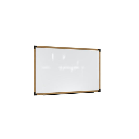 Ghent Prest Wall Whiteboard, Magnetic, Natural Oak Frame, 4'H x 6'W