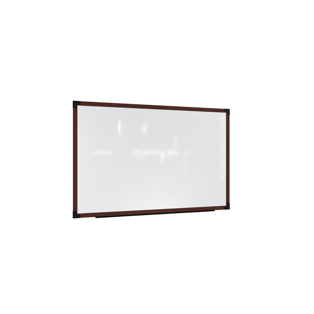 Ghent Prest Wall Whiteboard, Magnetic, Carmel Oak Frame, 4'H x 8'W