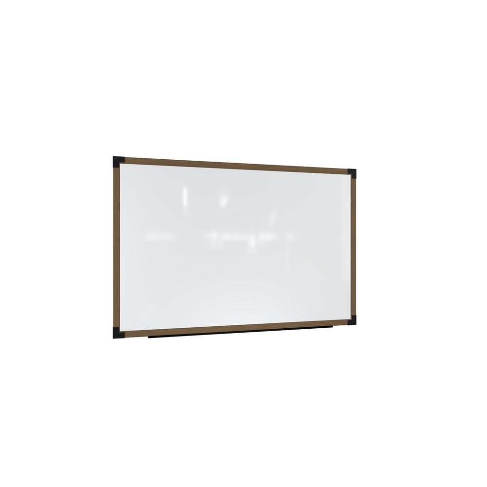 Ghent Prest Wall Whiteboard, Magnetic, Driftwood Oak Frame, 4'H x 8'W