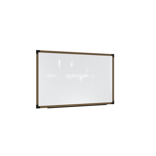 Ghent Prest Wall Whiteboard, Magnetic, Driftwood Oak Frame, 4'H x 8'W