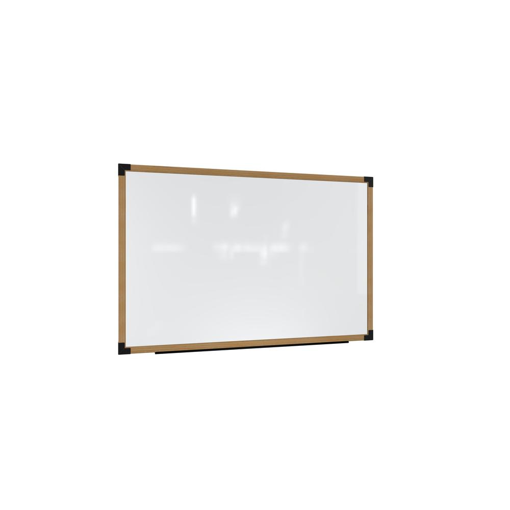 Ghent Prest Wall Whiteboard, Magnetic, Natural Oak Frame, 4'H x 8'W