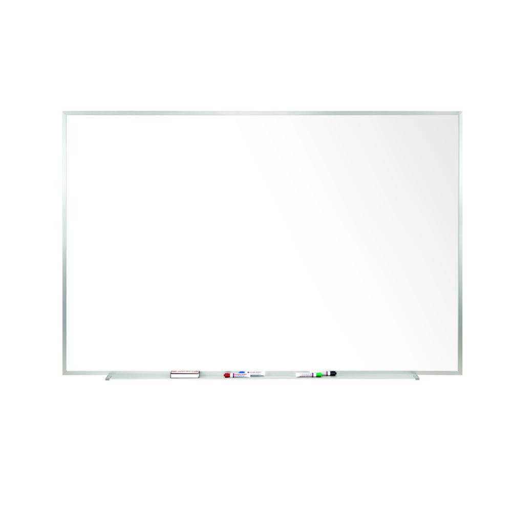 Ghent Magnetic Porcelain Whiteboard with Aluminum Frame, 4'H x 5'W