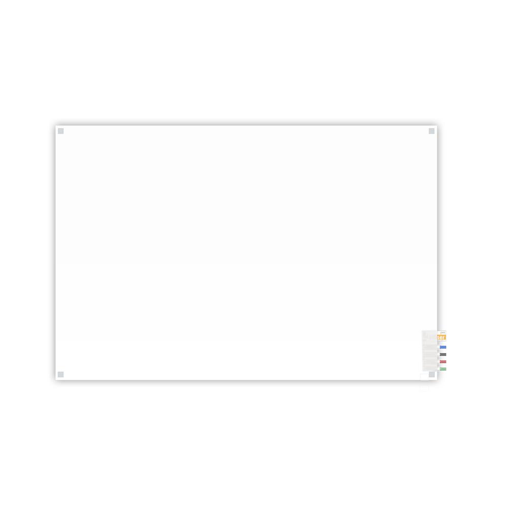 Ghent 4'x8' Harmony Frosted Glass Board - Square Corners - 4 Markers and Eraser