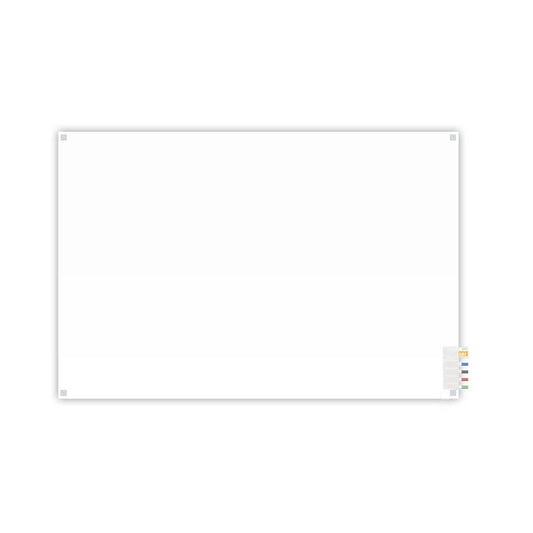 Ghent 4'x8' Harmony Frosted Glass Board - Square Corners - 4 Markers and Eraser