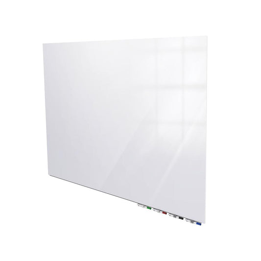 Ghent Aria 4'H x 5'W Magnetic Glass White Board, White Surface, Horizontal, 4 Rare Earth Magnets, 4 Markers and Eraser