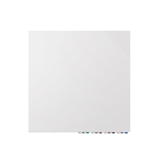 Ghent Aria 4'H x 4'W Glass White Board, White Surface, , 4 Markers and Eraser