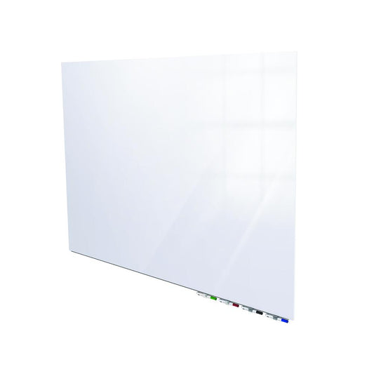 Ghent Aria 2'H x 3'W Magnetic Glass White Board, White Surface, Horizontal, 4 Rare Earth Magnets, 4 Markers and Eraser