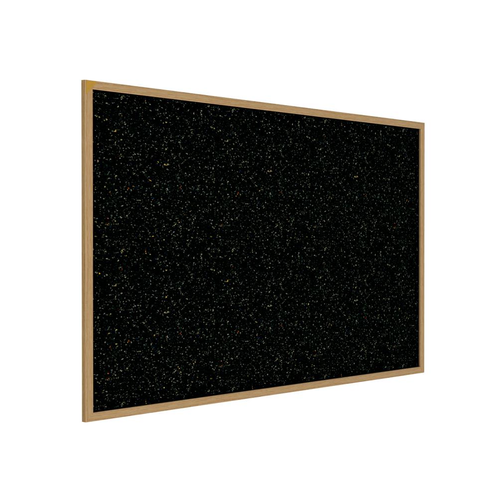 48.5"x120.5" Wood Fr, Oak Finish Recycled Rubber Bulletin Board - Confetti