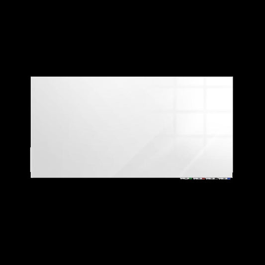 Ghent Aria 4'H x 6'W Magnetic Glass White Board, Gray Surface, Horizontal, 4 Rare Earth Magnets, 4 Markers and Eraser