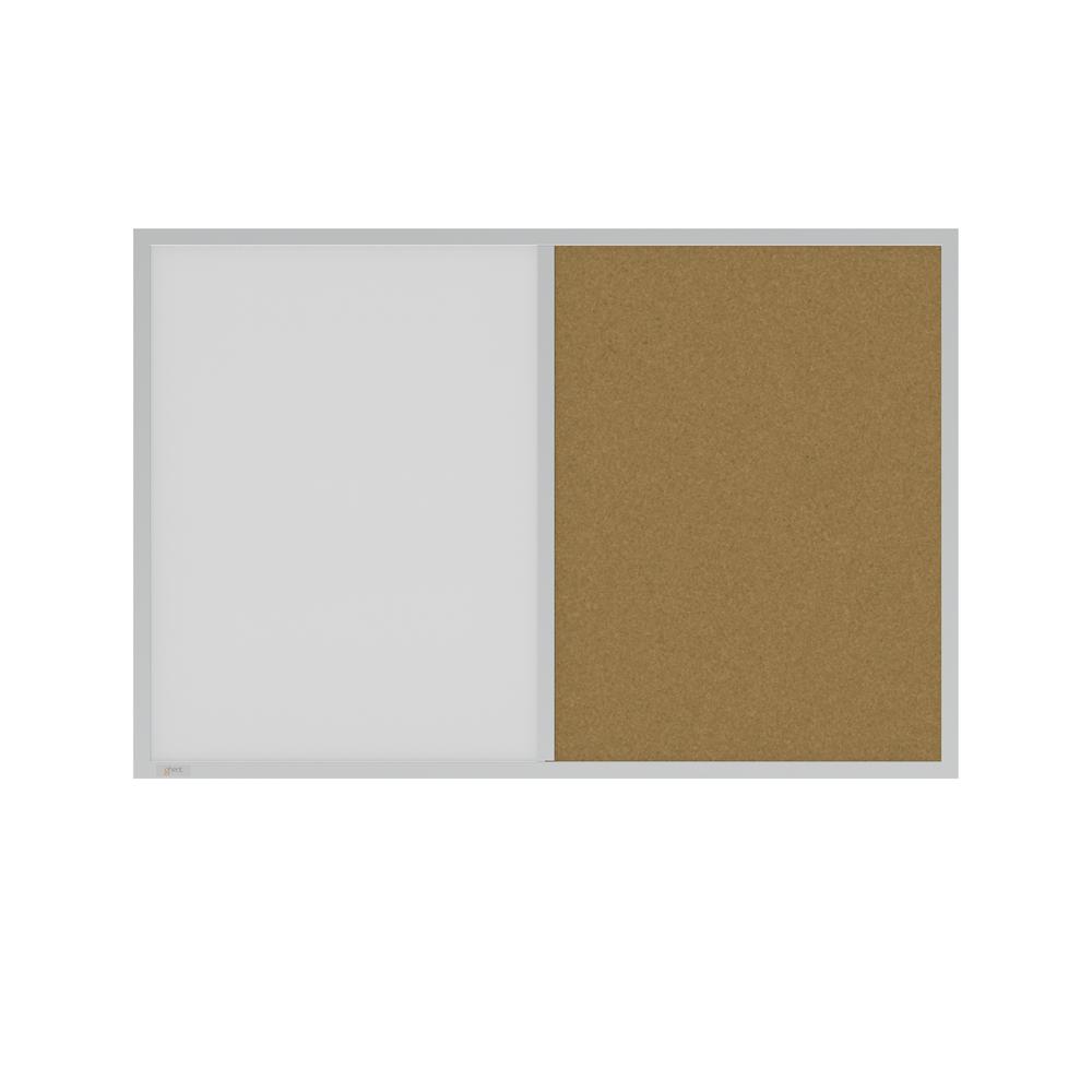 Ghent Aluminum Framed Markerboard and Cork Combo Board, 2'H x 3'W