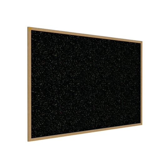 36.0"x46.5" Wood Fr, Oak Finish Recycled Rubber Bulletin Board - Confetti