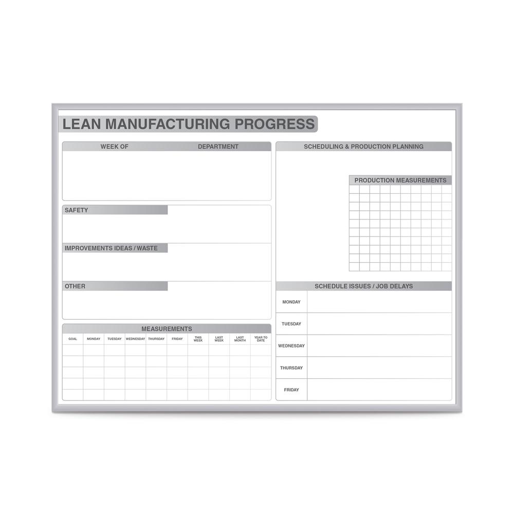 Ghent Lean Manufacturing Whiteboard, 4’H x 6’W