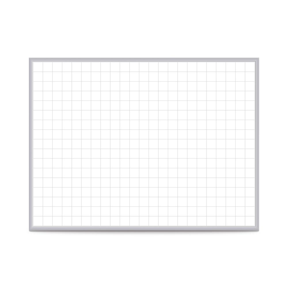 Ghent 2"x2" Grid Magnetic Whiteboard, 2’H x 3’W