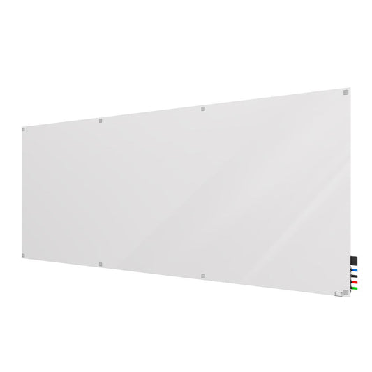 Ghent Harmony Magnetic Glass Whiteboard with Square Corners, 4'H x 10'W, White