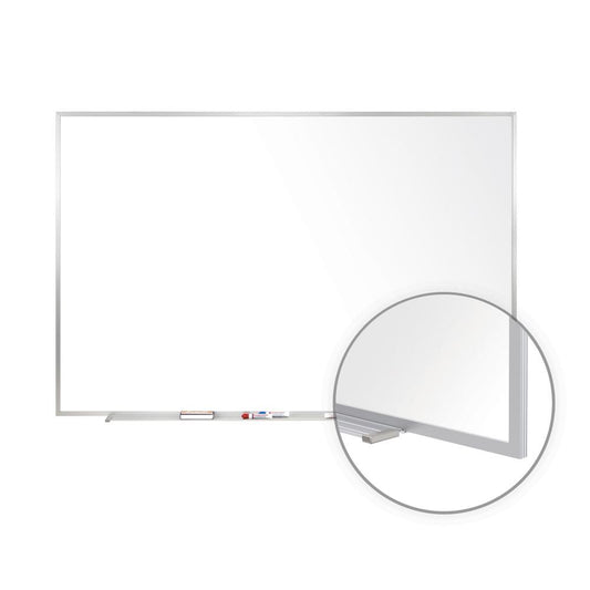 Ghent Magnetic Porcelain Whiteboard with Aluminum Frame, 4'H x 6'W