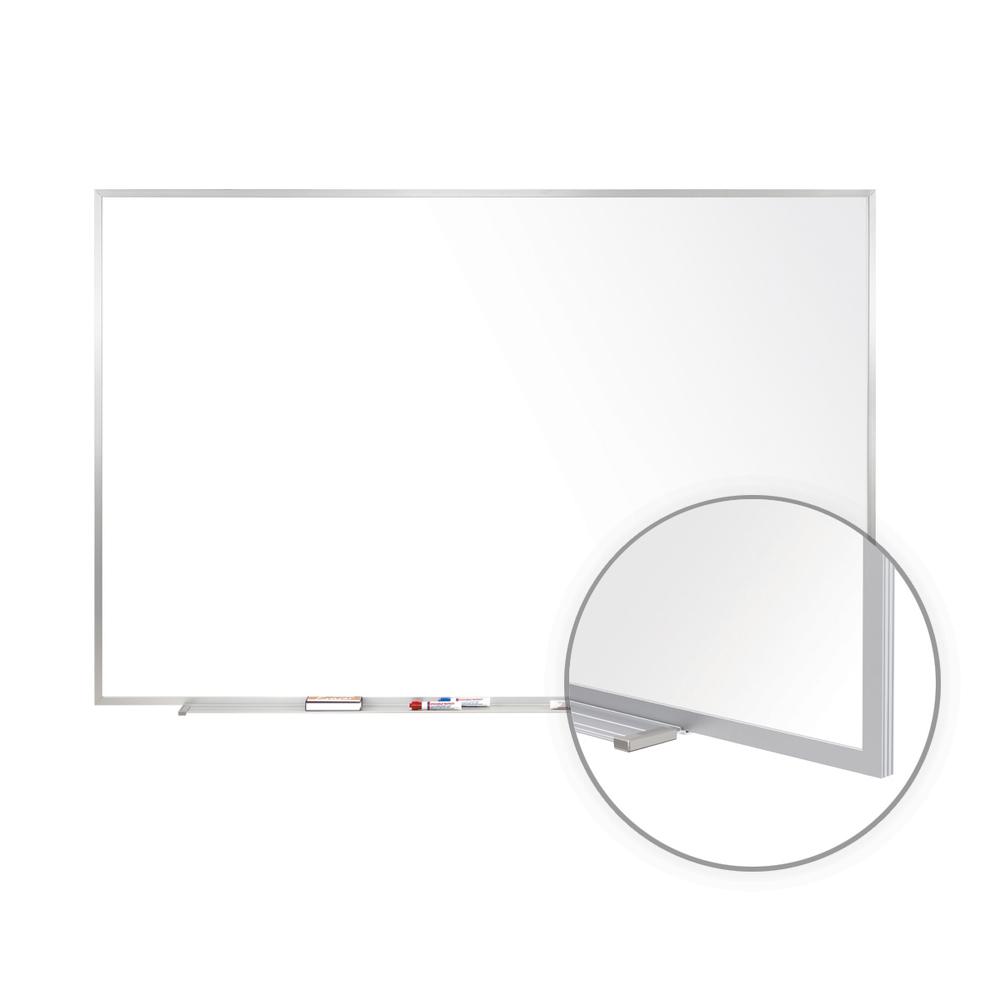 Ghent Magnetic Porcelain Whiteboard with Aluminum Frame, 4'H x 8'W