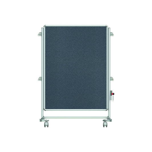 Ghent 57?" x 40?" Nexus Jr. Partition Mobile Fabric Bulletin Board, Double-Sided, Gray, Made in the USA