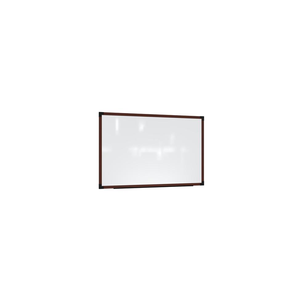 Ghent Prest Wall Whiteboard, Magnetic, Carmel Oak Frame, 2'H x 3'W