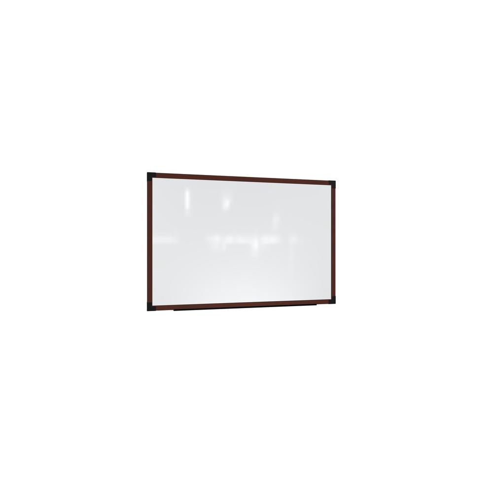 Ghent Prest Wall Whiteboard, Magnetic, Carmel Oak Frame, 3'H x 4'W