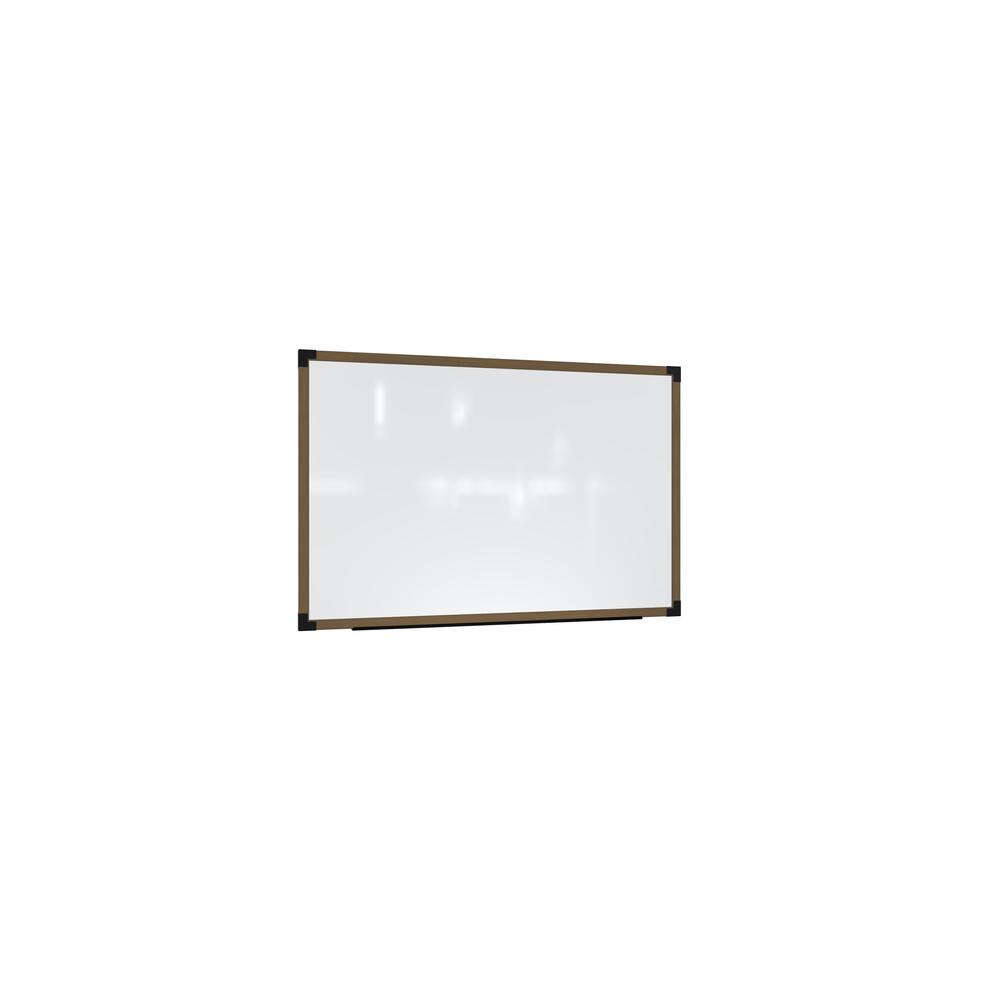 Ghent Prest Wall Whiteboard, Magnetic, Driftwood Oak Frame, 3'H x 4'W