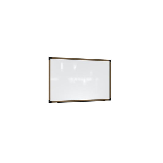 Ghent Prest Wall Whiteboard, Magnetic, Driftwood Oak Frame, 3'H x 4'W