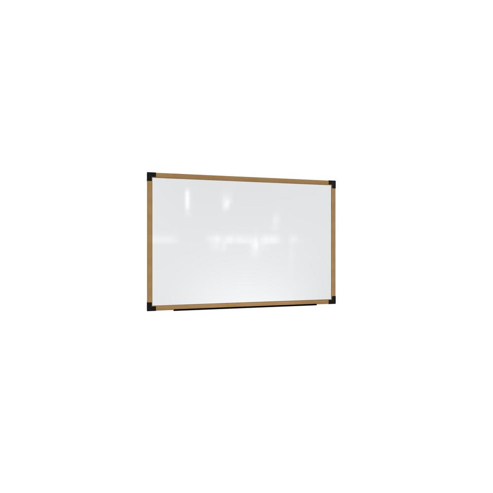 Ghent Prest Wall Whiteboard, Magnetic, Natural Oak Frame, 3'H x 4'W