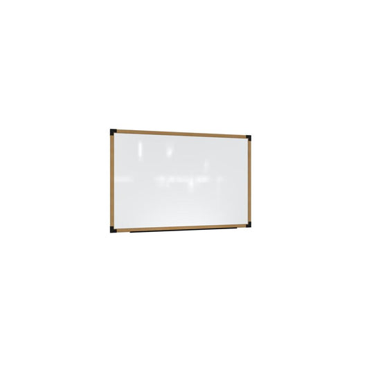 Ghent Prest Wall Whiteboard, Magnetic, Natural Oak Frame, 3'H x 4'W