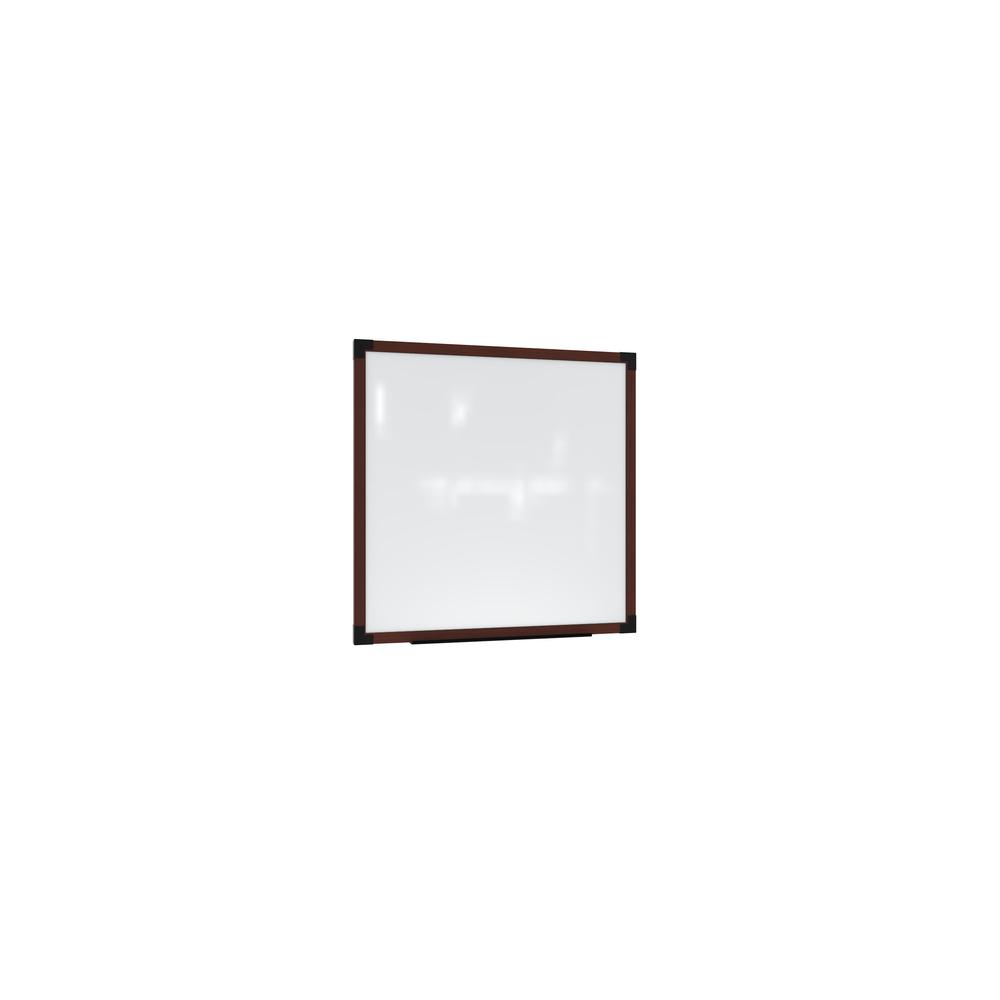 Ghent Prest Wall Whiteboard, Magnetic, Carmel Oak Frame, 4'H x 4'W