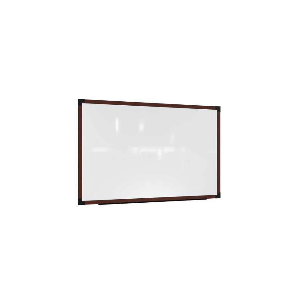 Ghent Prest Wall Whiteboard, Magnetic, Carmel Oak Frame, 4'H x 5'W