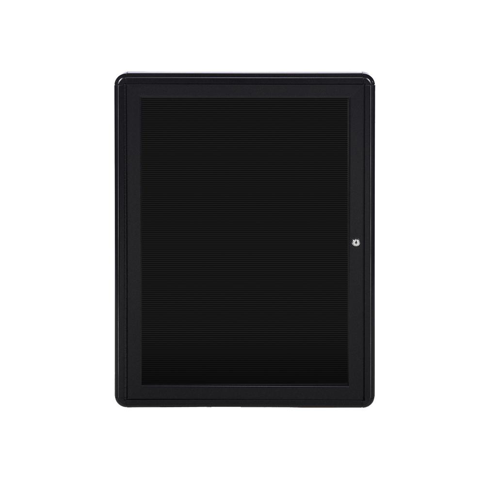 34"x24" 1-Door Ovation Letterboard Black - Black Frame