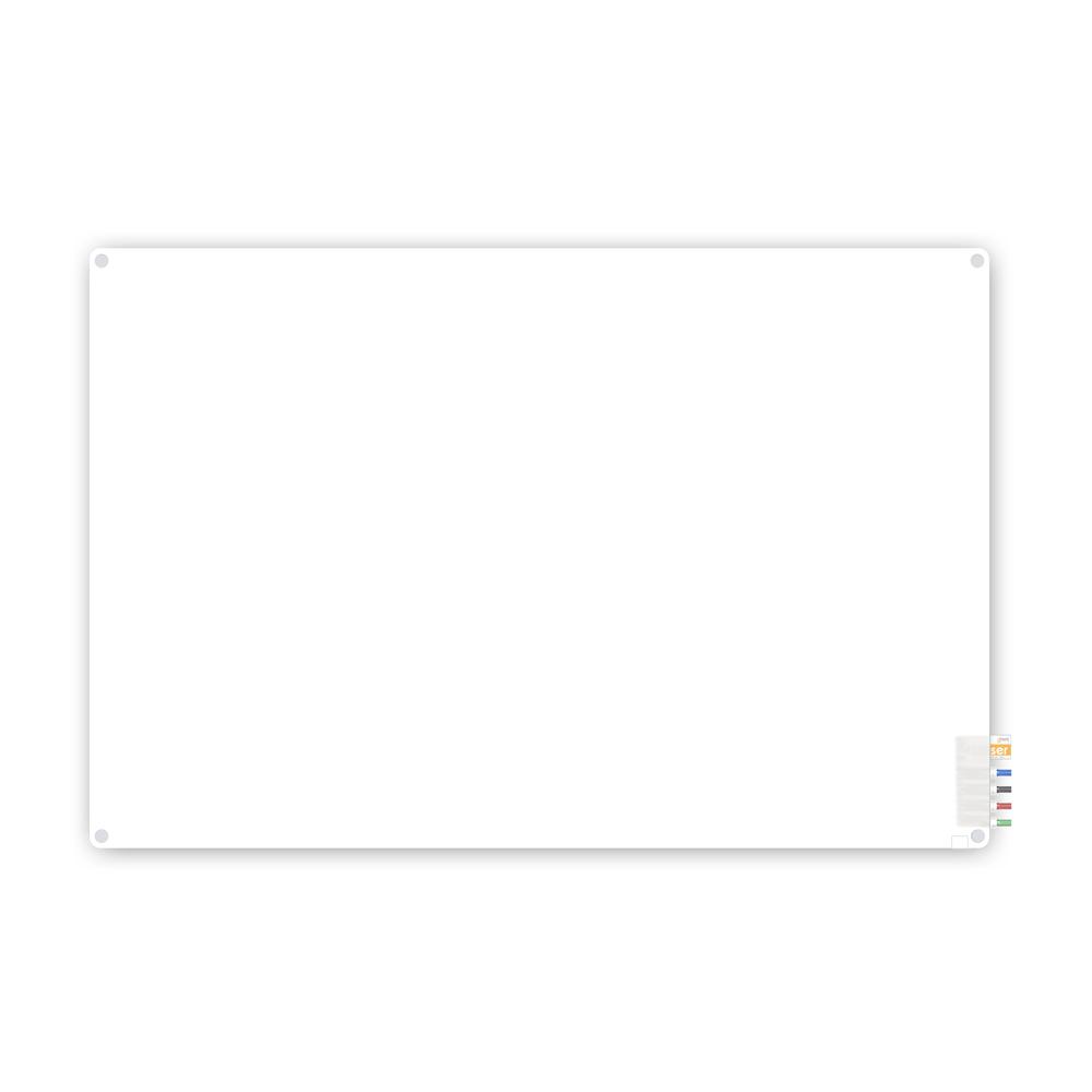 Ghent 4'x5' Harmony Frosted Glassboard - Radius Corners - 4 Markers and Eraser