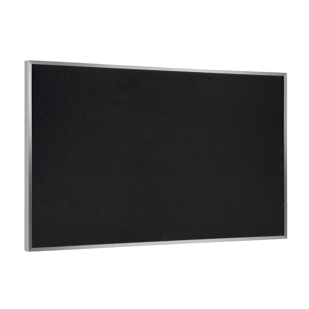 48.5"x48.5" Aluminum Frame Recycled Rubber Bulletin Board - Black